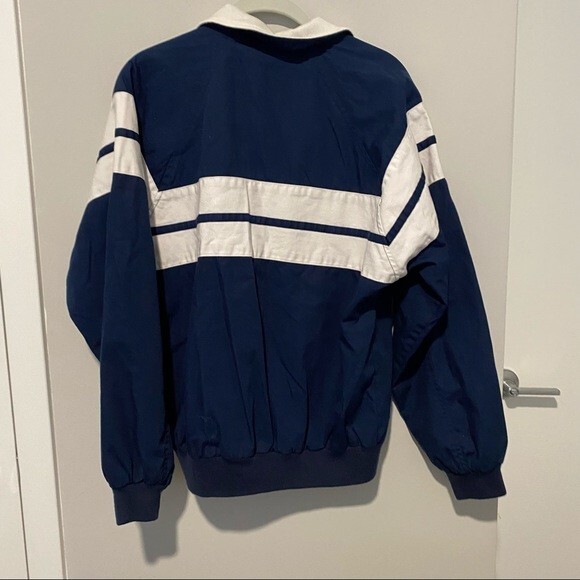 Vintage Christian Dior Jacket Monsieur Navy Blue White Track Bomber Windbreaker - Picture 9 of 10